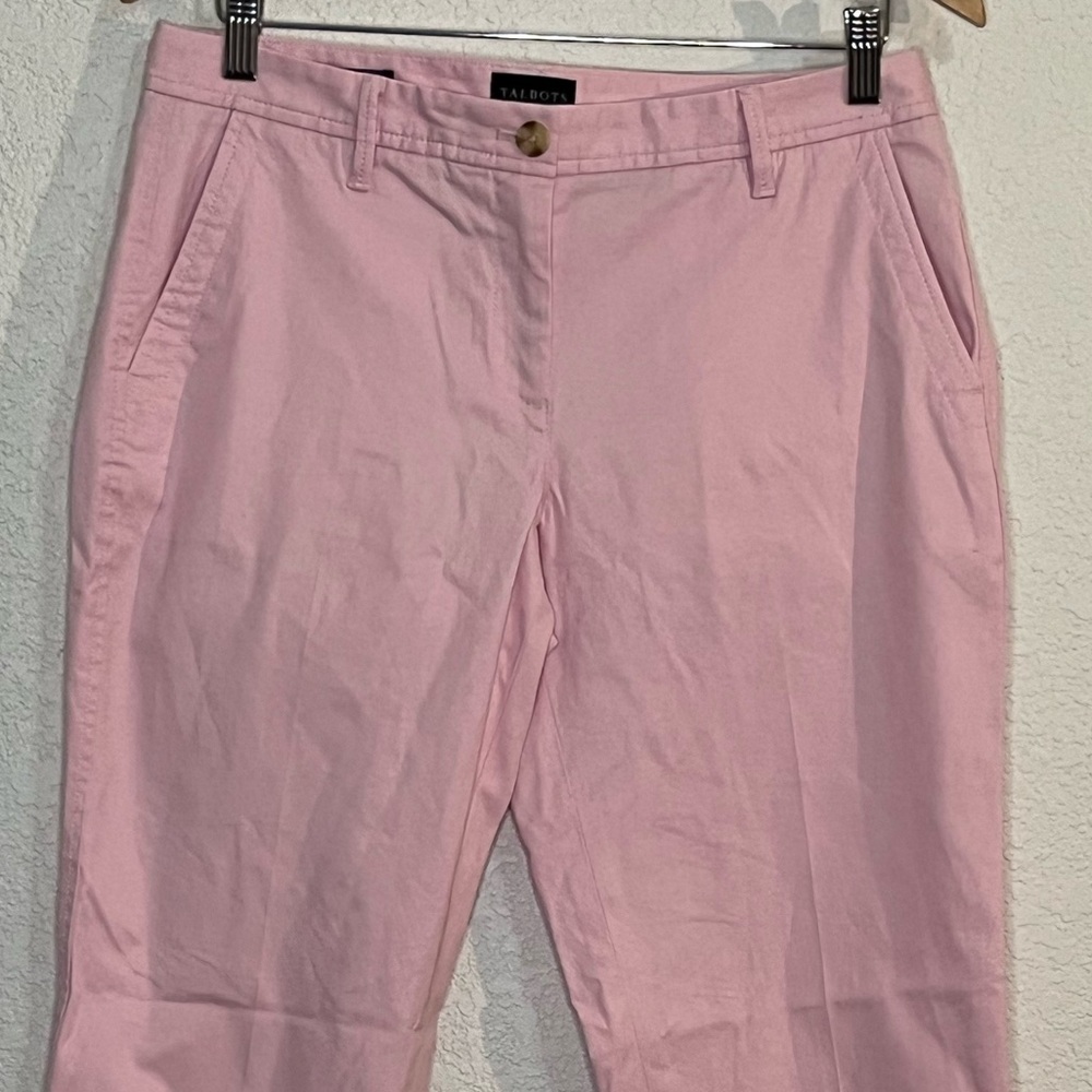 Talbots Relaxed chino straight leg in pink Office Business Casual Career Barbie - Picture 2 of 9